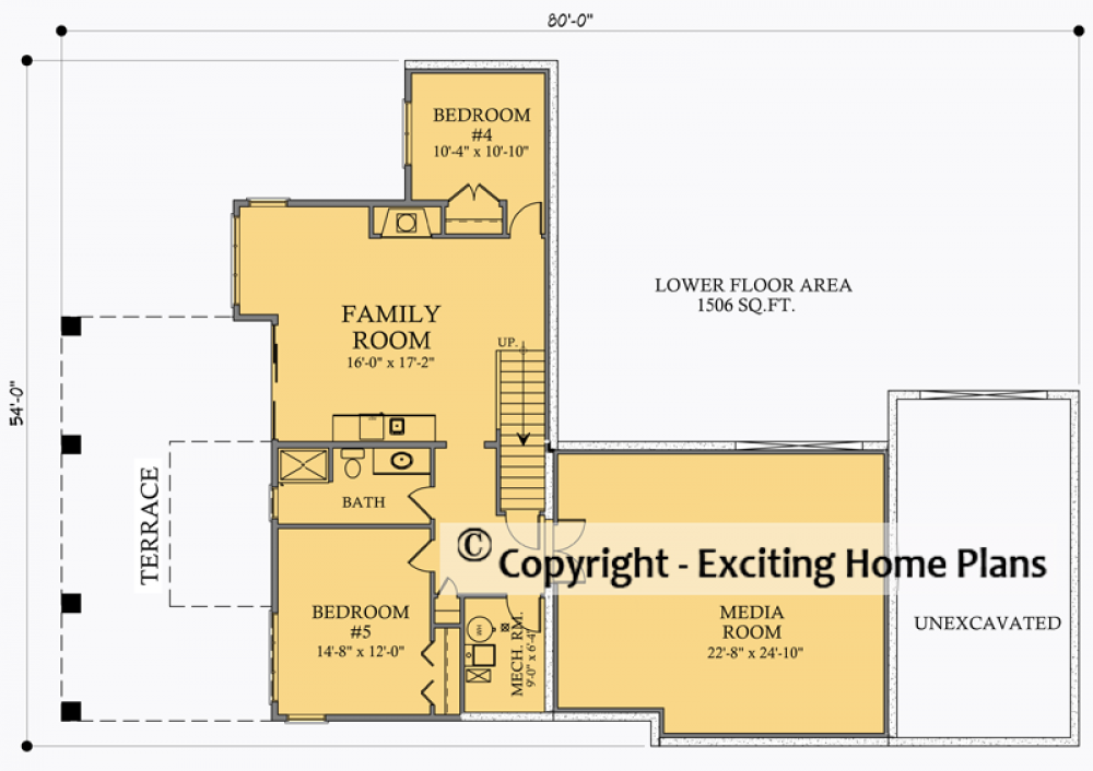 House Plan E1014-10  Lower Floor Plan