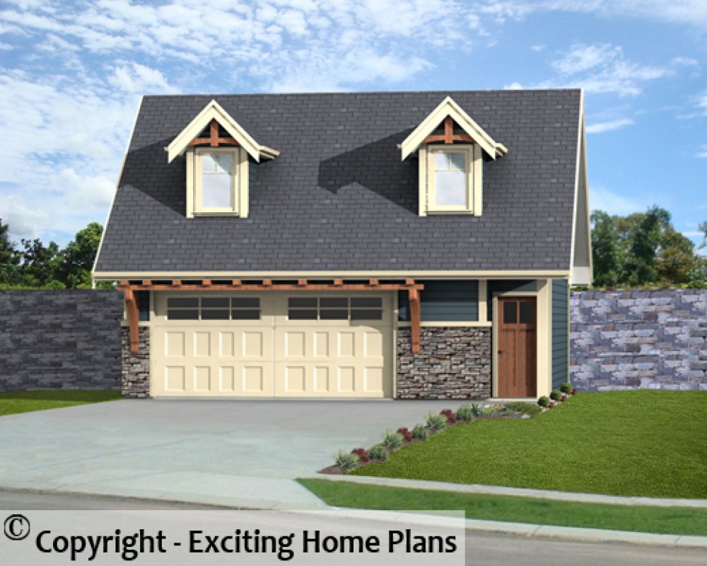 House Plan E1440-10 Front 3D View