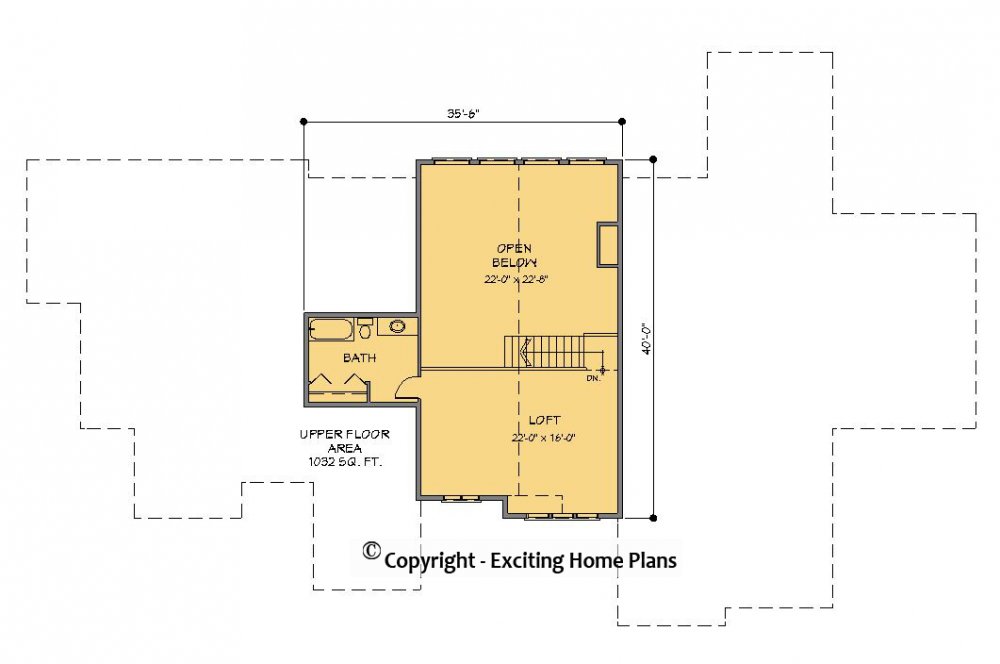 House Plan E1642-10 Upper Floor Plan