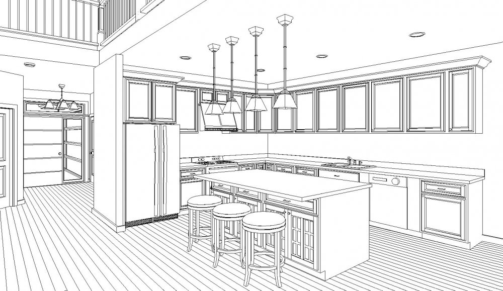 House Plan E1714-10 Interior Kitchen Area