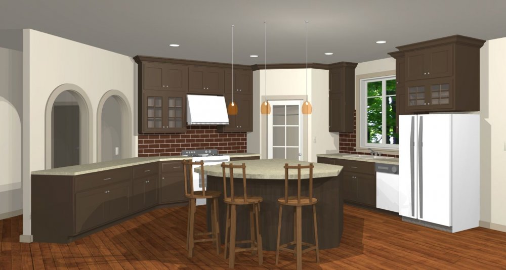 House Plan E1098-10 Interior Kitchen 3D Area