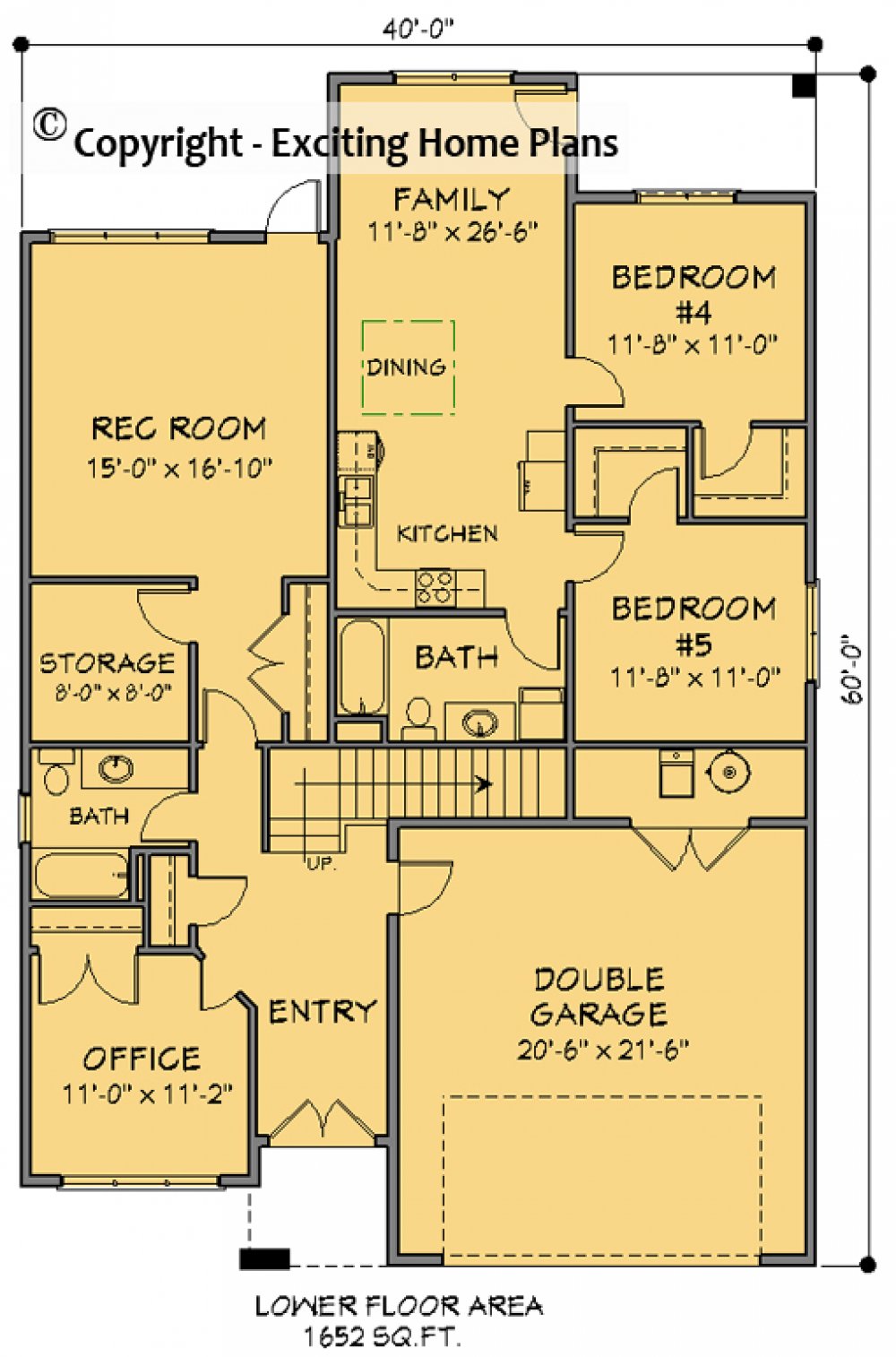 House Plan E1739-10  Lower Floor Plan