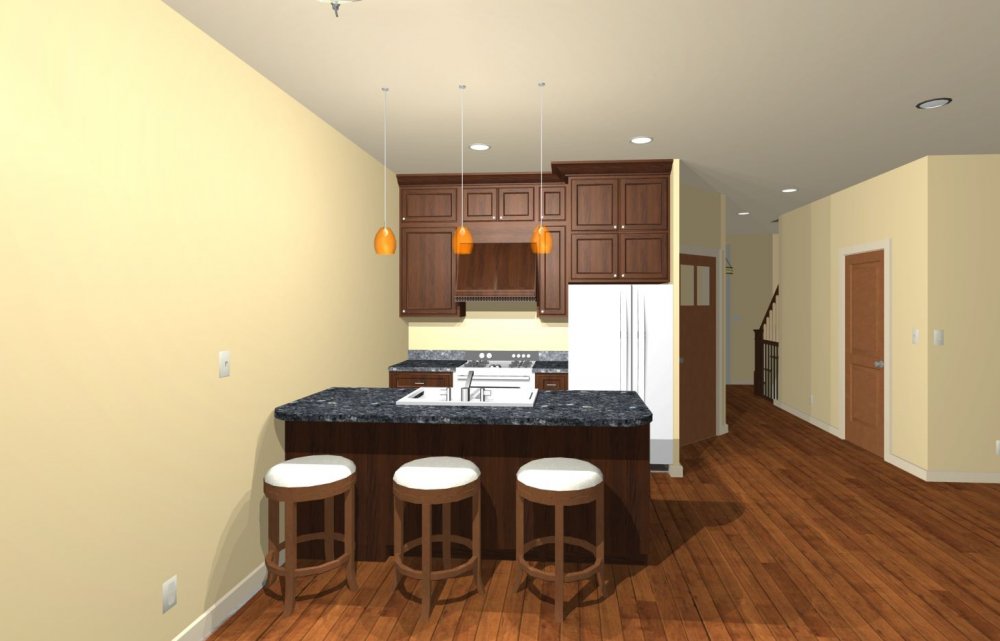 House Plan E1530-10 Interior Kitchen 3D Area