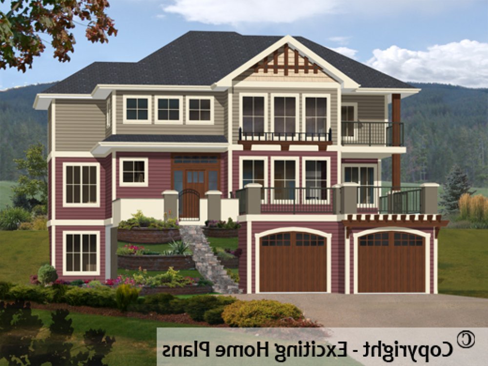 House Plan E1478-10 Exterior 3D View REVERSE