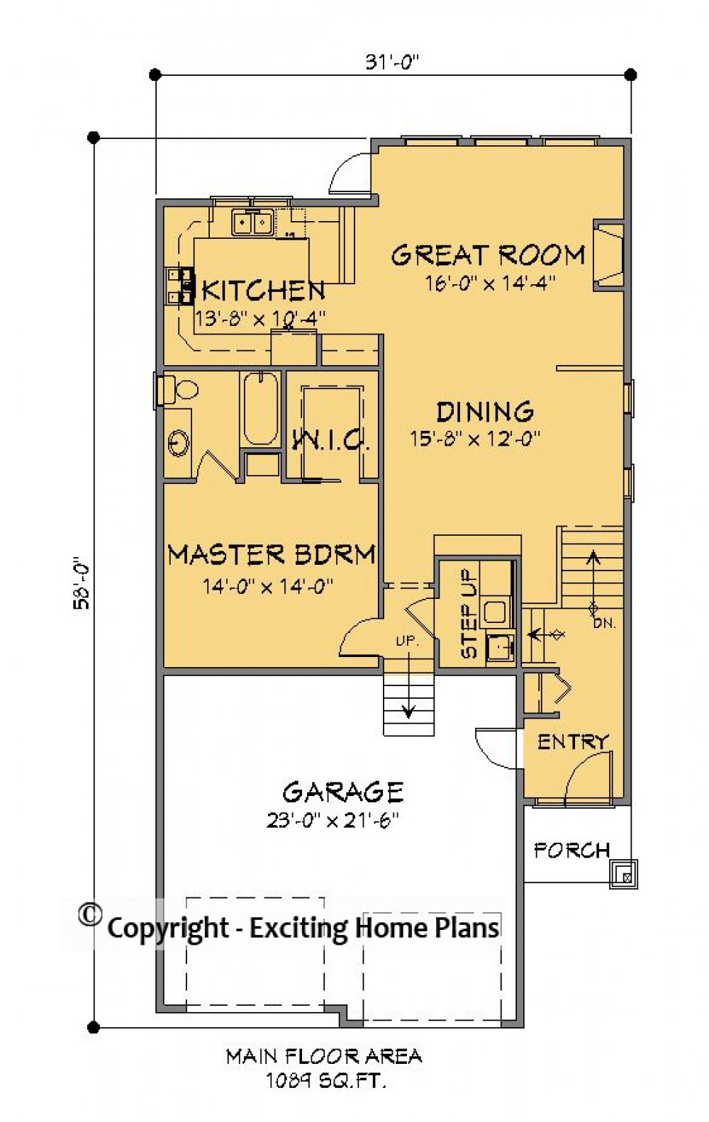 House Plan E1715-10  Main Floor Plan