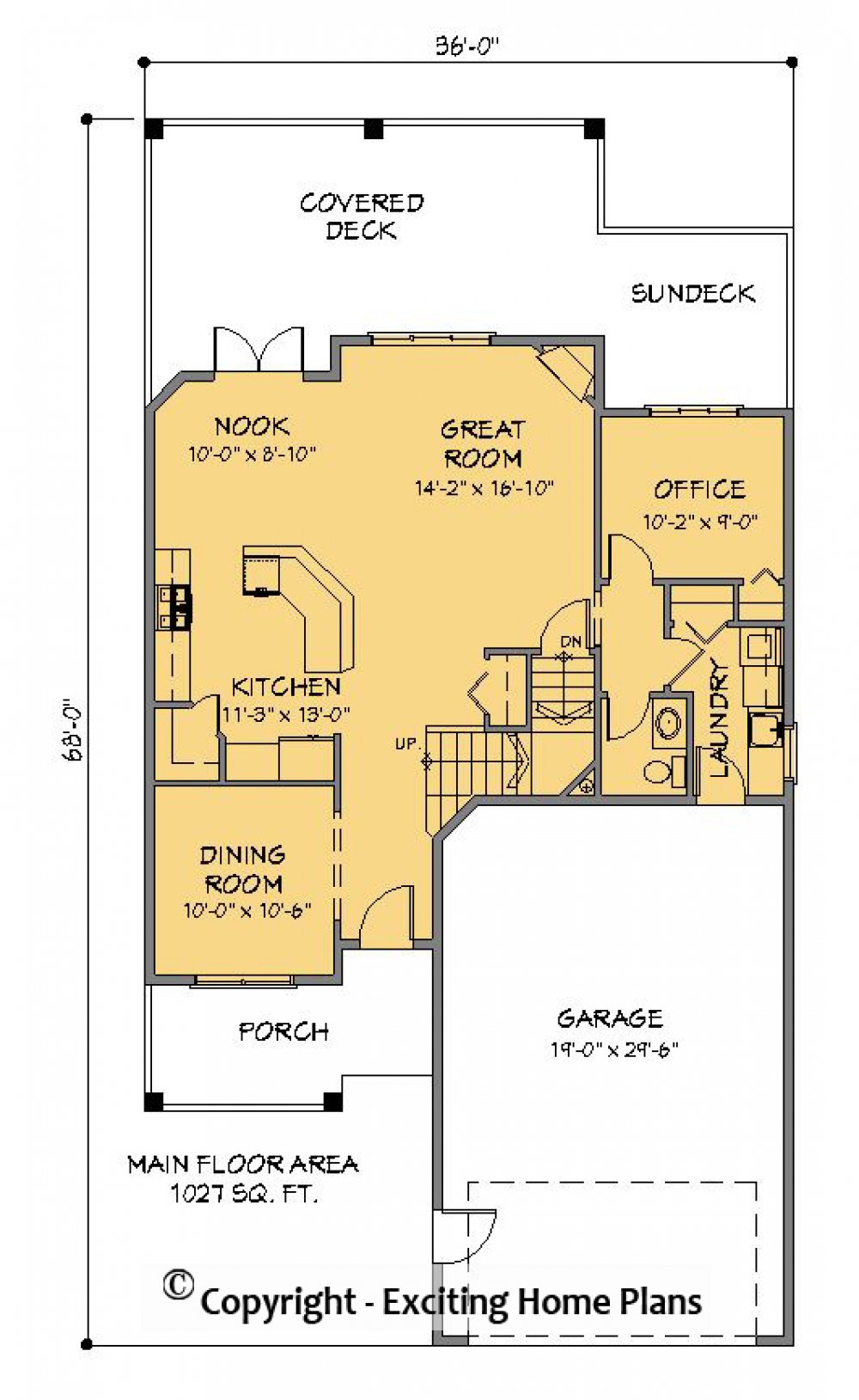 House Plan E1187-10 Main Floor Plan