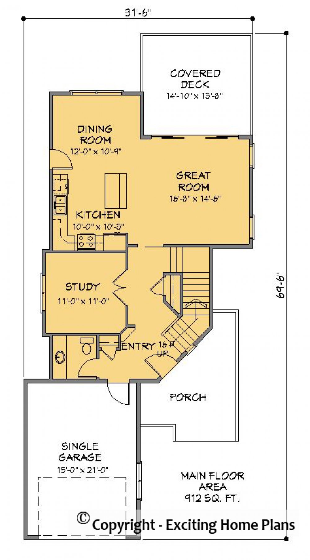 House Plan E1279-10  Main Floor Plan