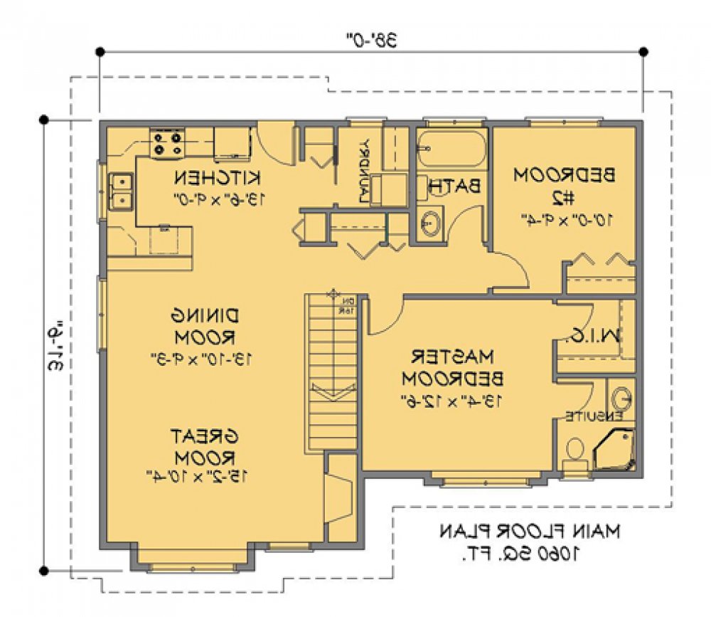 House Plan E1162-12 Main Floor Plan REVERSE
