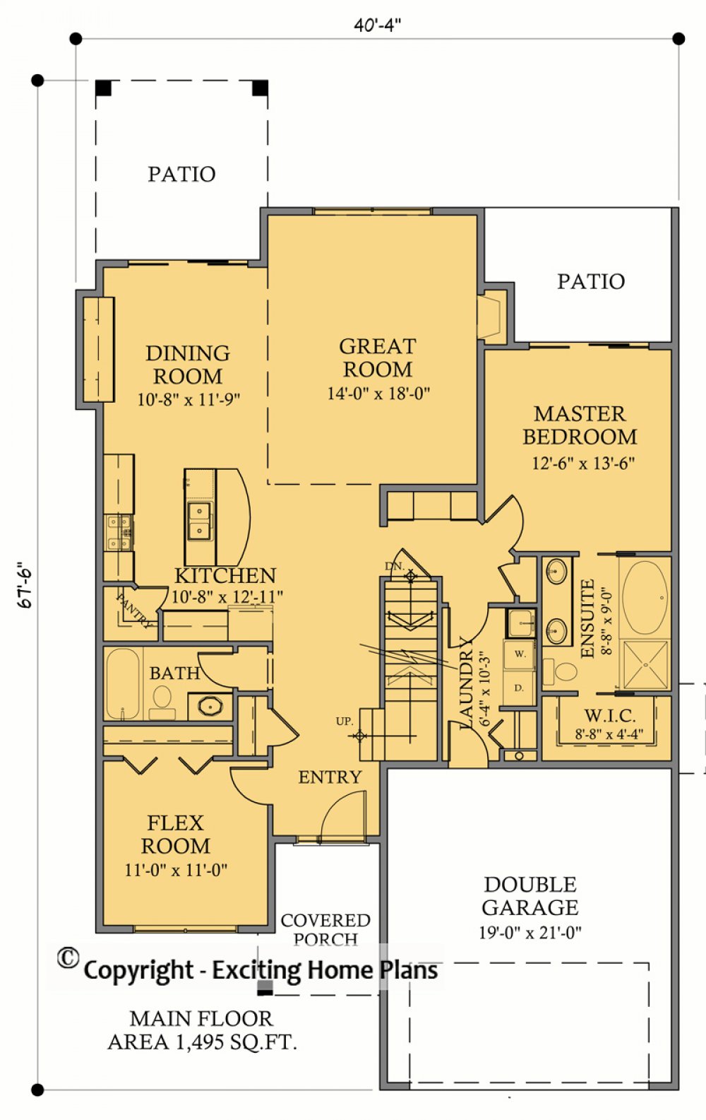 House Plan E1069-10  Main Floor Plan