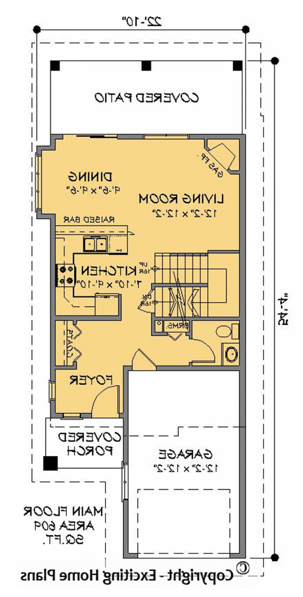 House Plan E1104-10 Main Floor Plan REVERSE