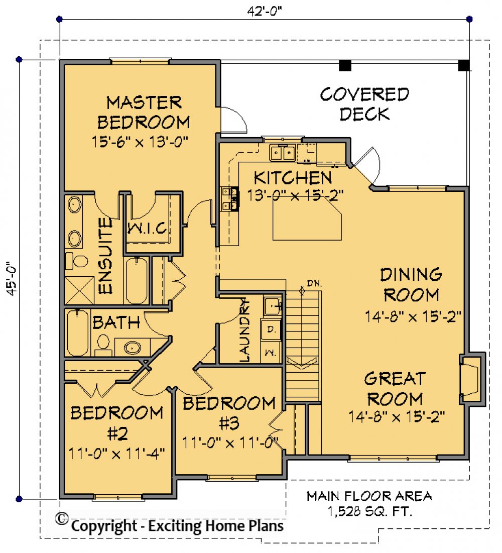House Plan E1538-10 Main Floor Plan