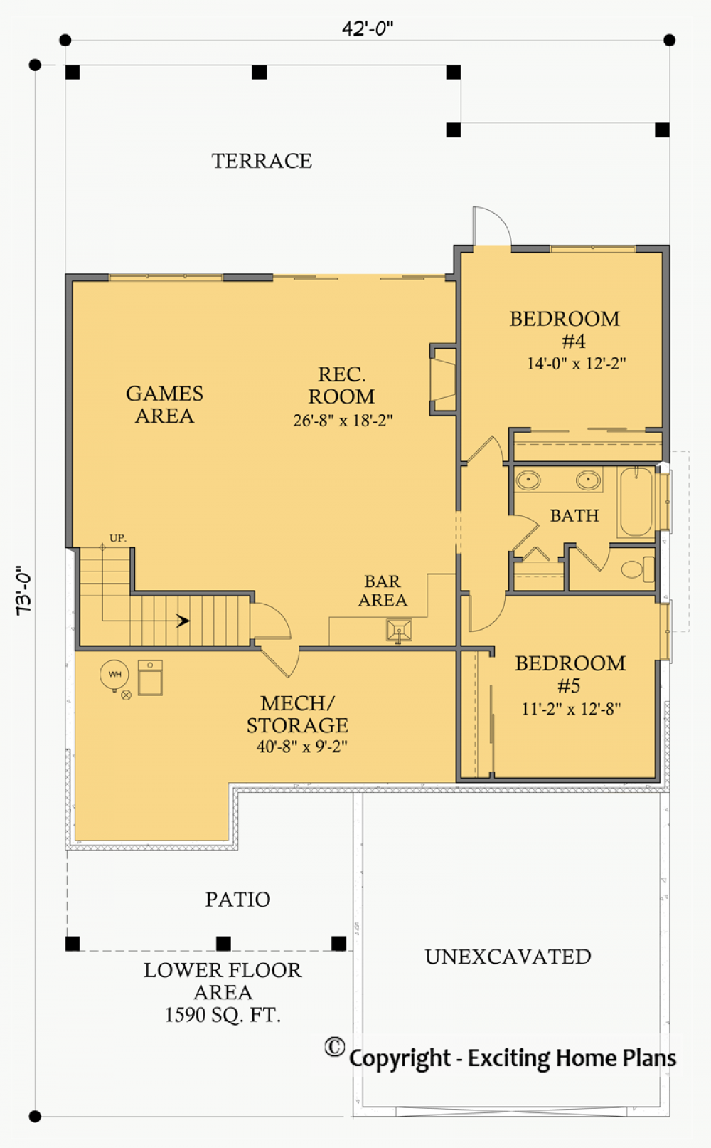 House Plan E1006-10 Lower Floor Plan