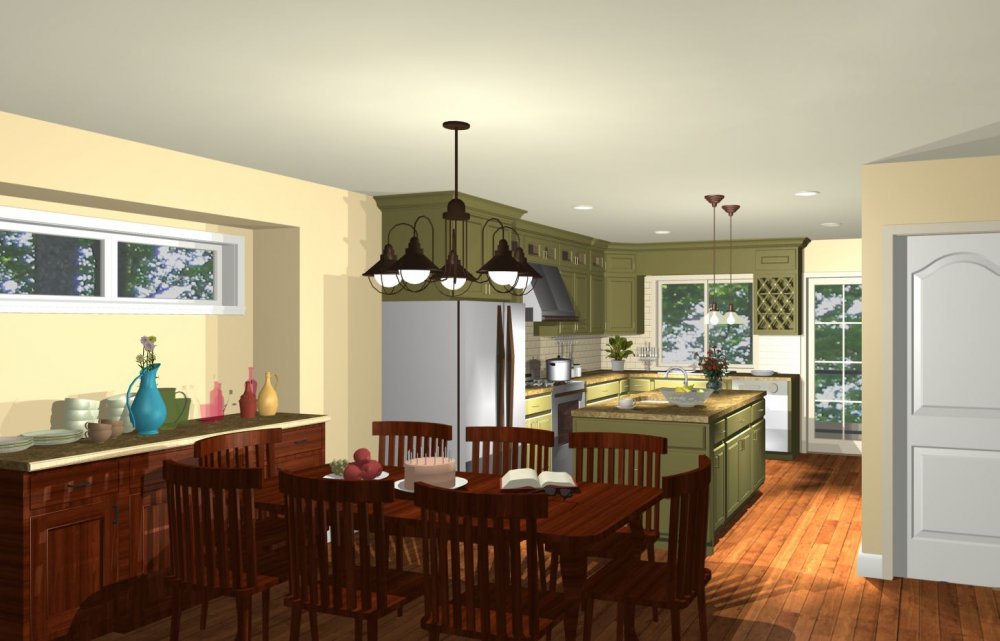 House Plan E1091-10 Interior Kitchen 3D Area