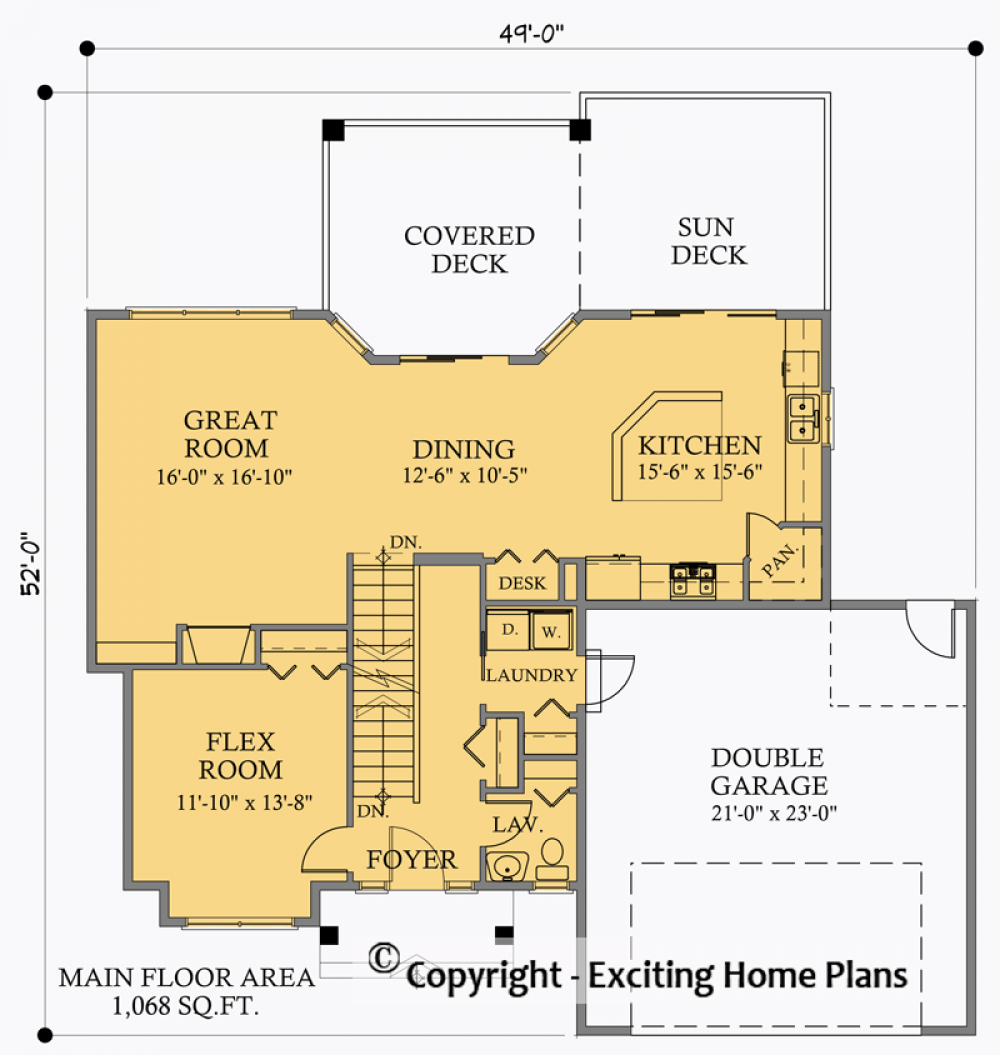 House Plan E1033-10 Main Floor Plan