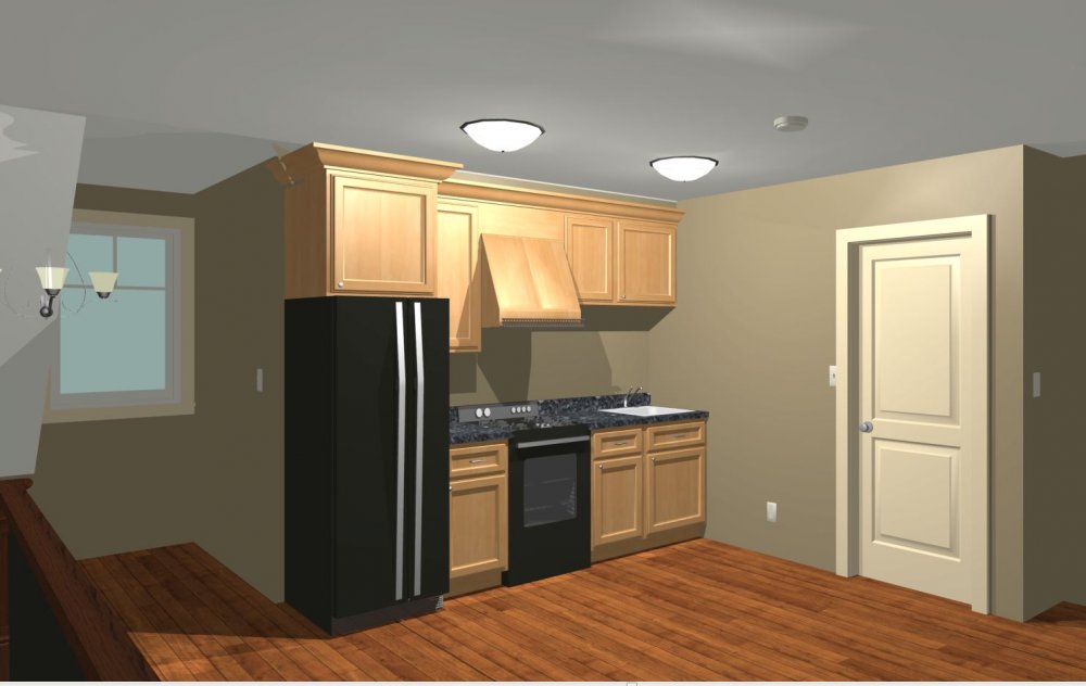 House Plan E1440-10 Interior Kitchen 3D Area