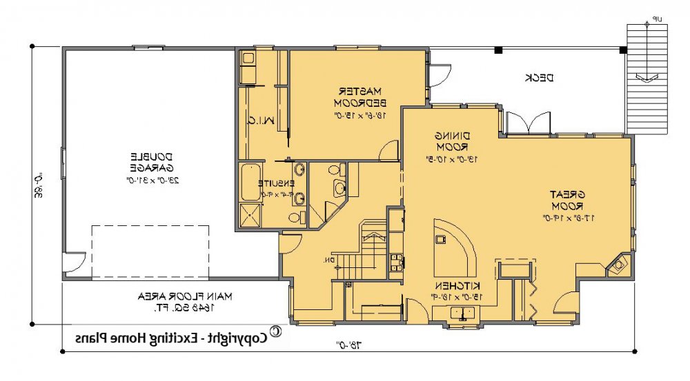 House Plan E1256-10 Main Floor Plan REVERSE