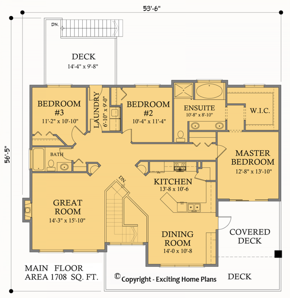House Plan E1003-10 Main Floor Plan