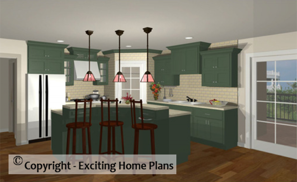 House Plan E1034-10 Interior Kitchen 3D Area