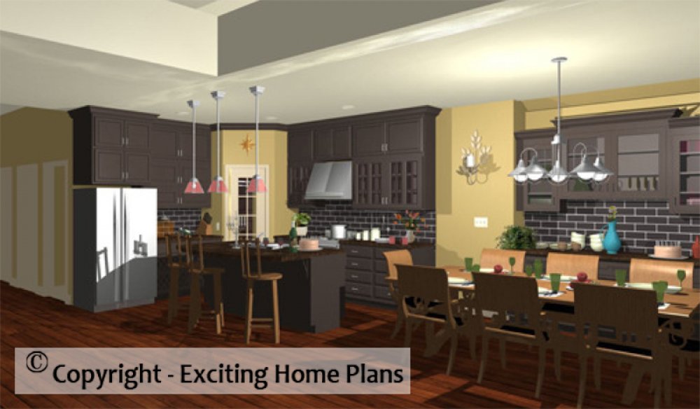 House Plan E1069-10  Interior Kitchen 3D Area