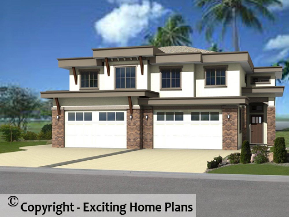 House Plan E1386-10 Exterior 3D View