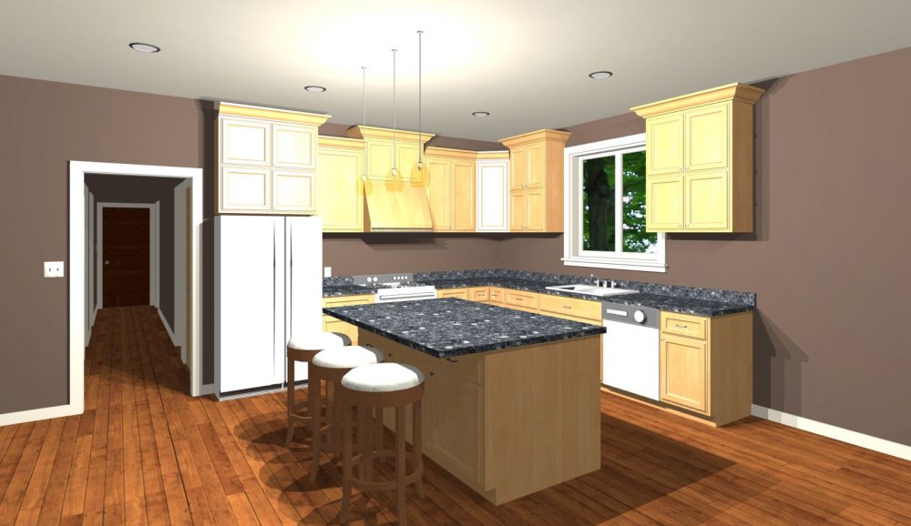 House Plan E1565-10 Interior Kitchen 3D Area