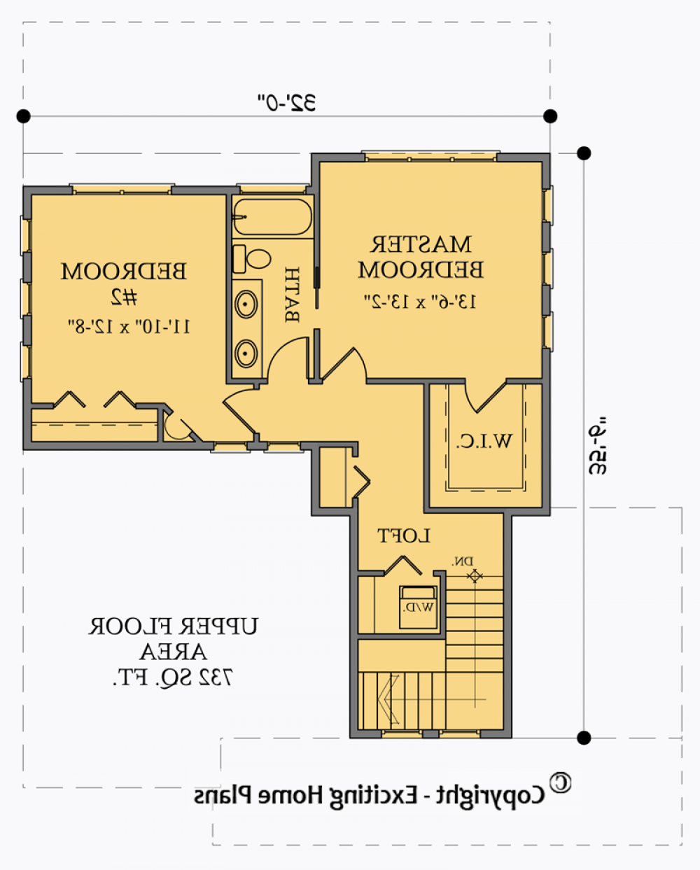 House Plan E1011-10 Main Floor Plan REVERSE
