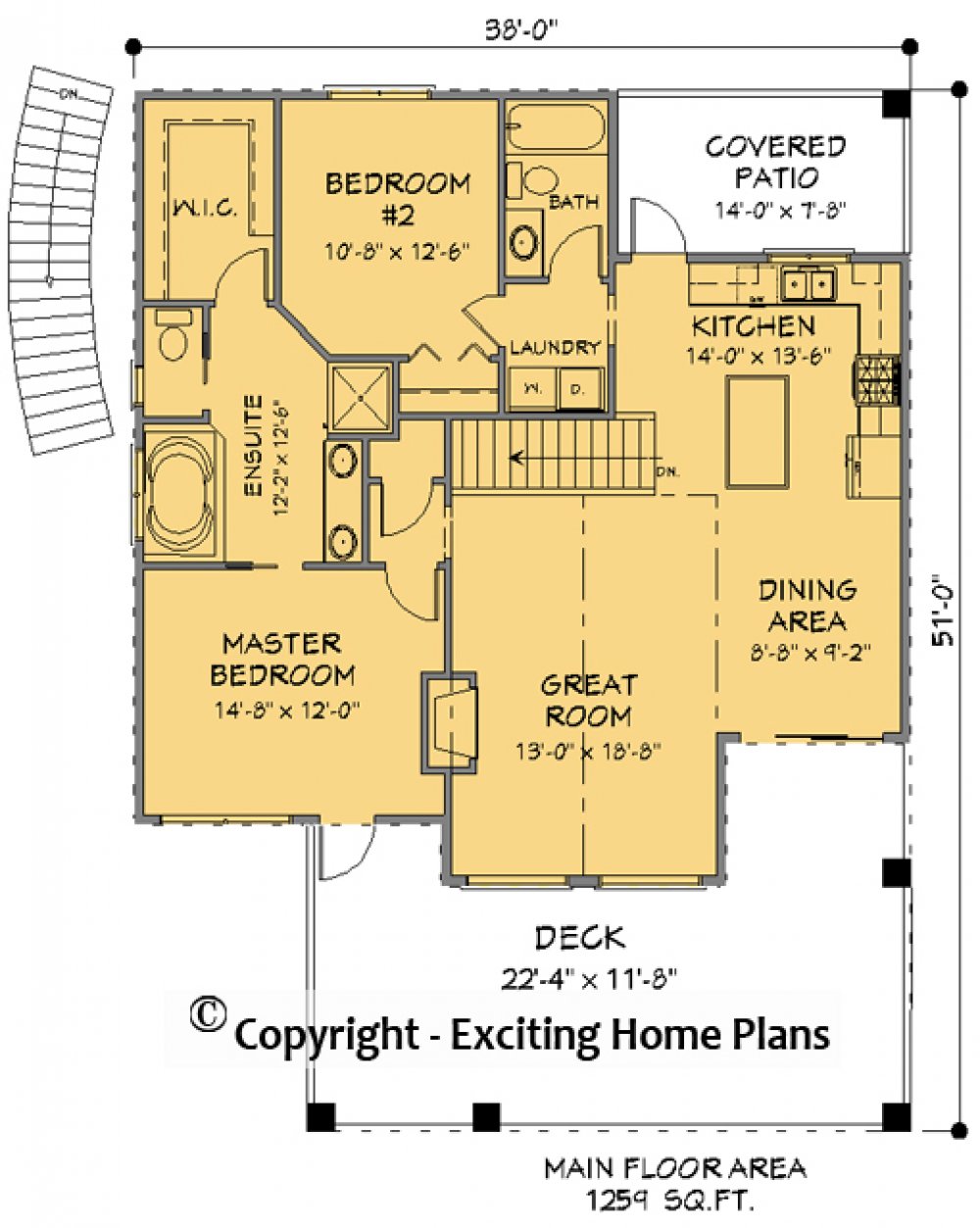 House Plan E1236-10C Lower Floor