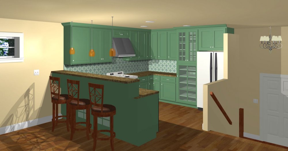 House Plan E1179-10 Interior Kitchen 3D Area