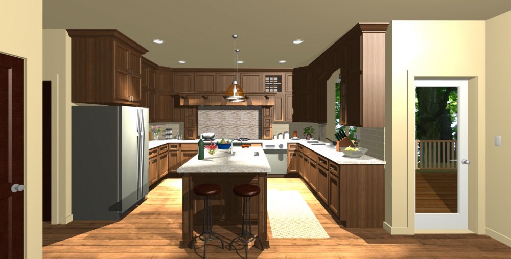 House Plan E1221-10 Interior Kitchen 3D Area