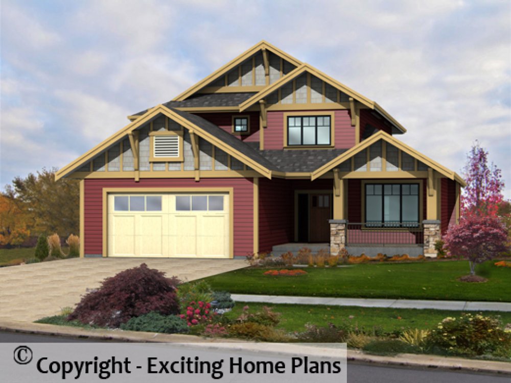 House Plan E1451-10 Exterior 3D View