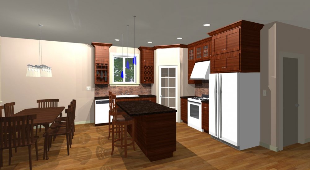 House Plan E1155-10 Interior Kitchen 3D Area