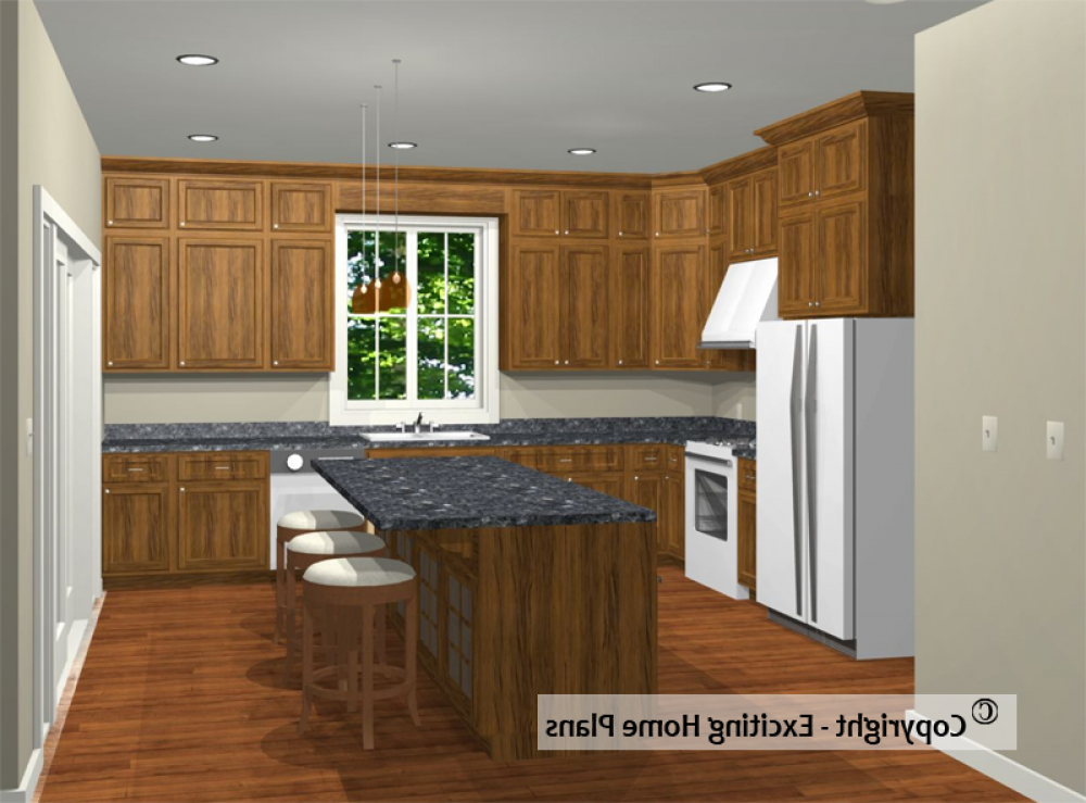 House Plan E1319-10 Interior Kitchen Area REVERSE