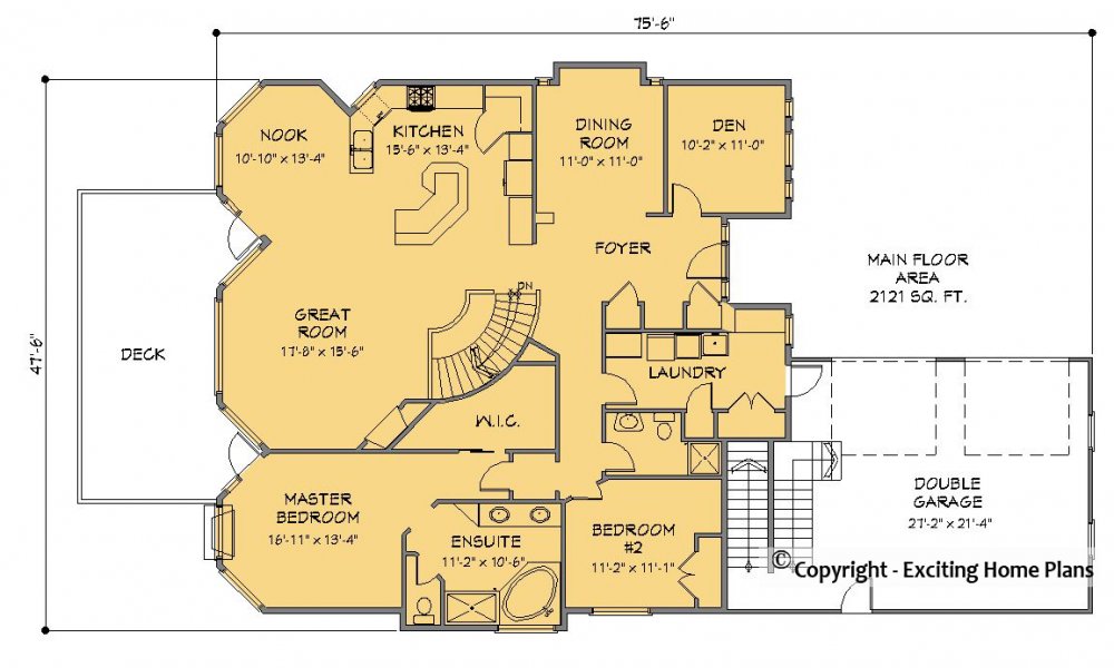 House Plan E1233-10 Main Floor Plan