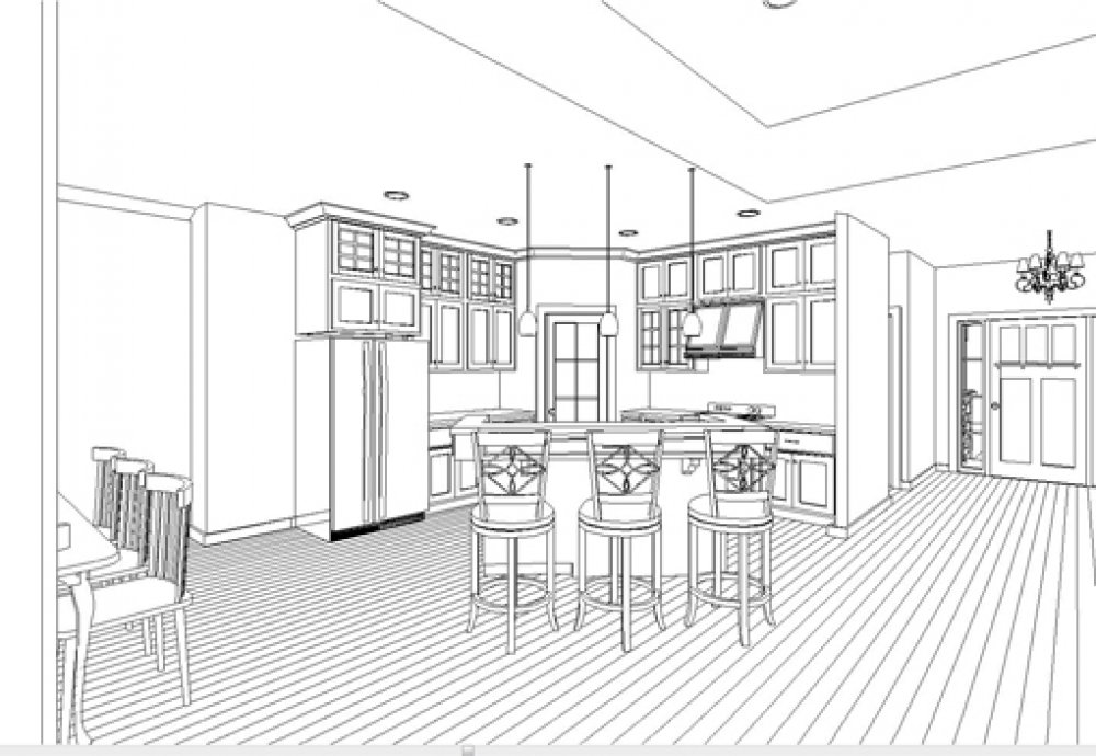 House Plan E1130-20 Interior Kitchen Area