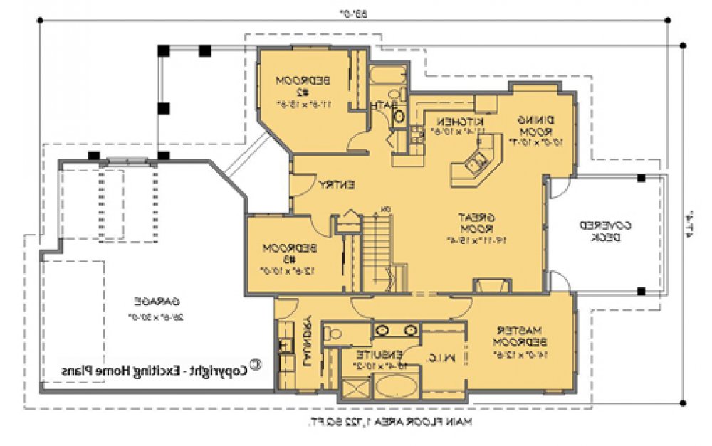 House Plan E1061-10 Main Floor Plan REVERSE
