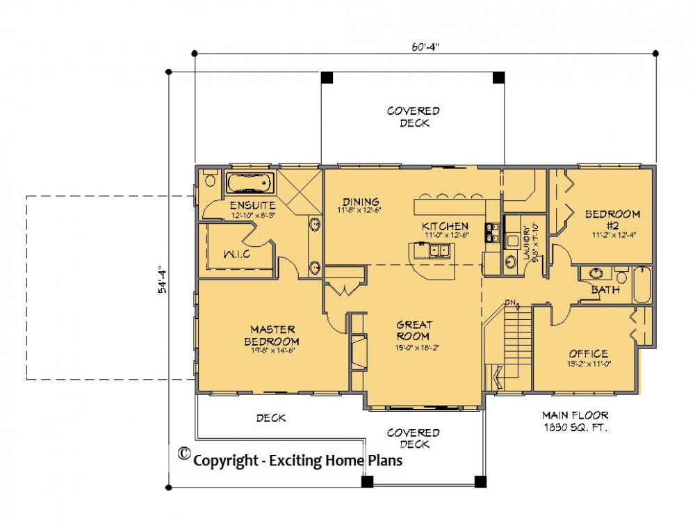House Plan E1321-10  Main Floor Plan