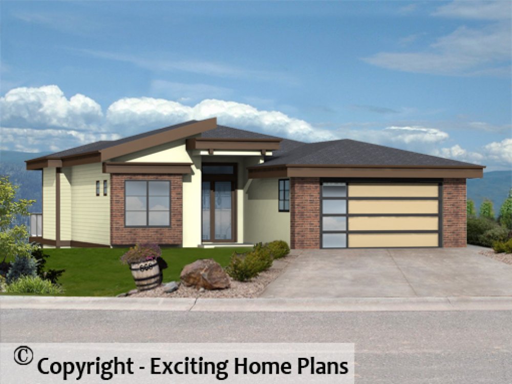 House Plan E1731-50 Front 3D View