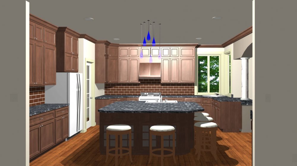 House Plan E1348-10 Interior Kitchen 3D Area