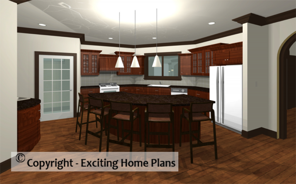 House Plan E1244-10 Interior Kitchen 3D Area