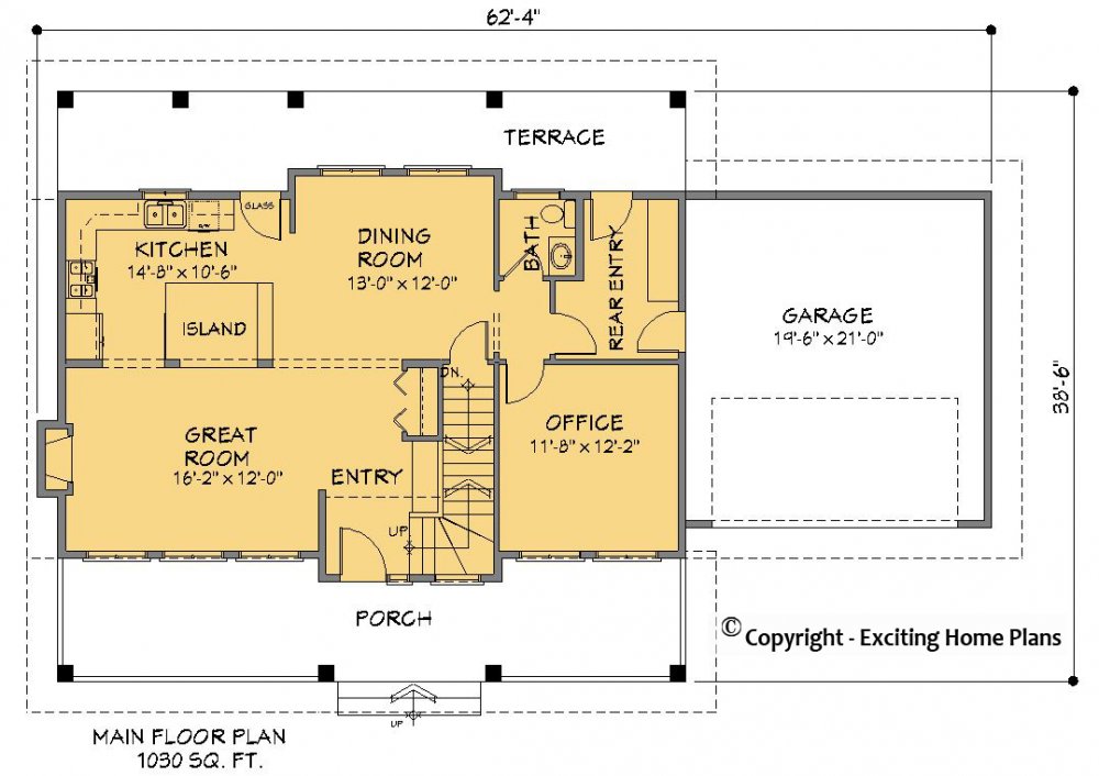 House Plan E1488-10  Main Floor Plan