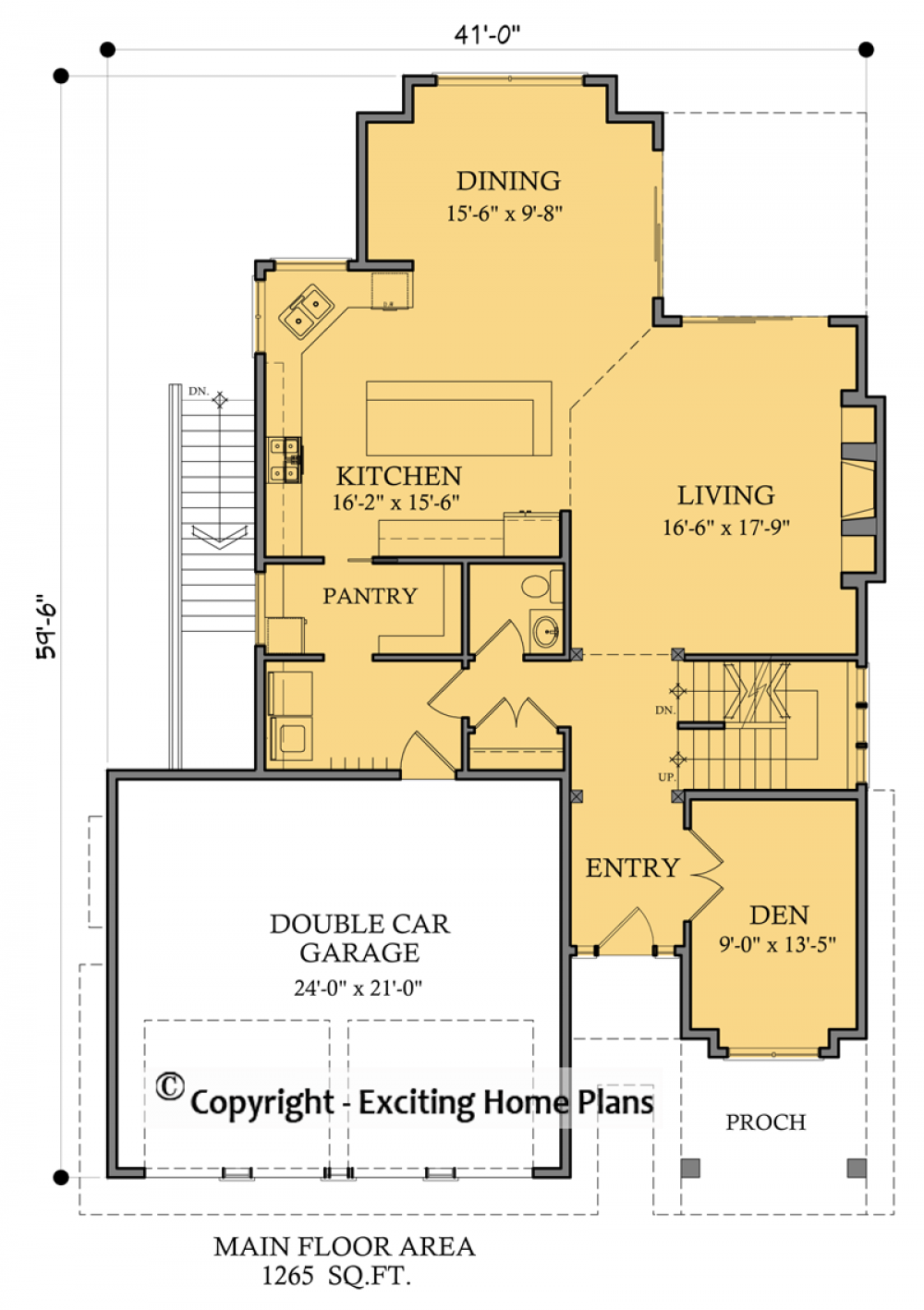House Plan E1753-10 Main Floor Plan