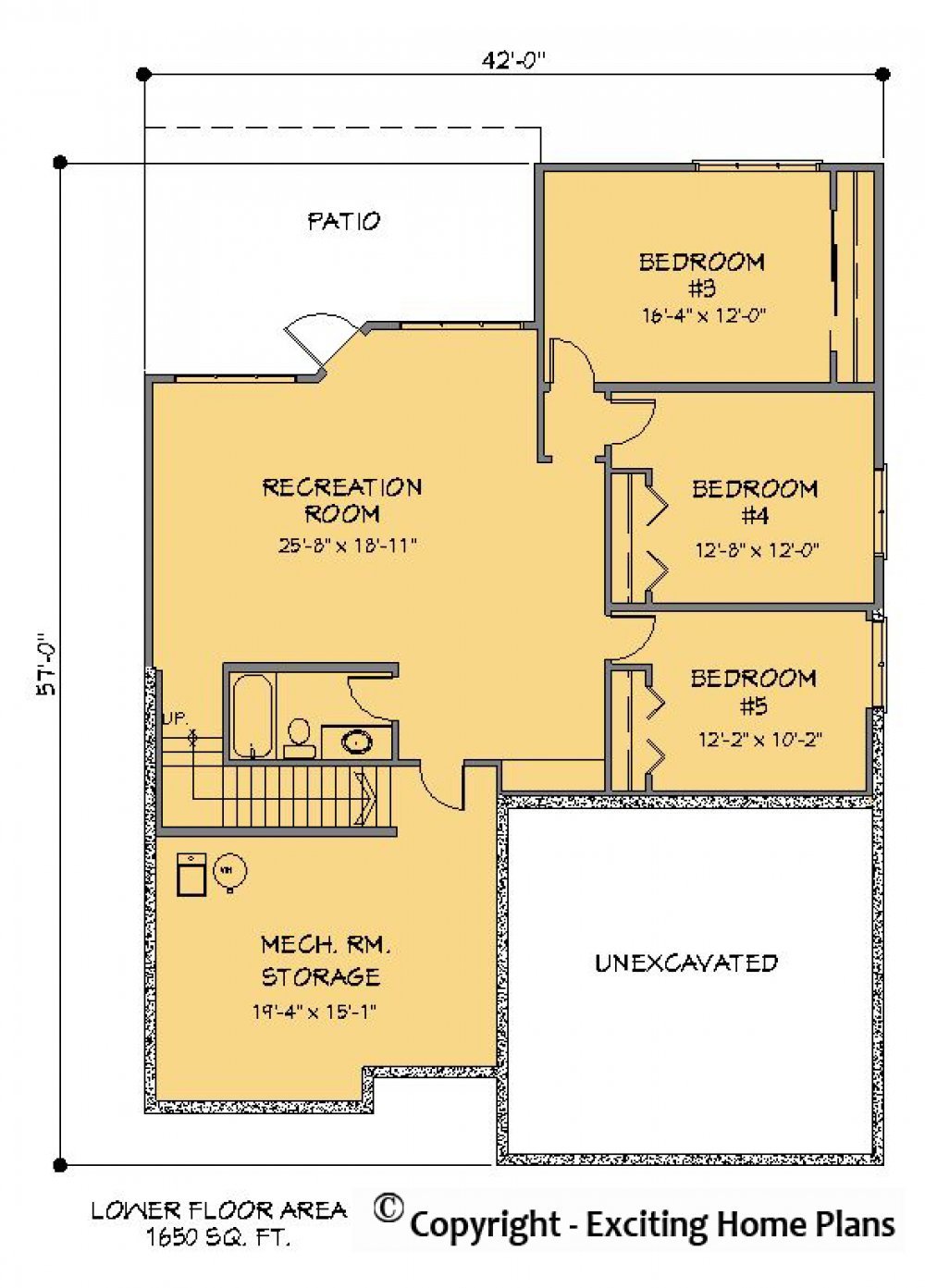 House Plan E1199-10 Lower Floor Plan