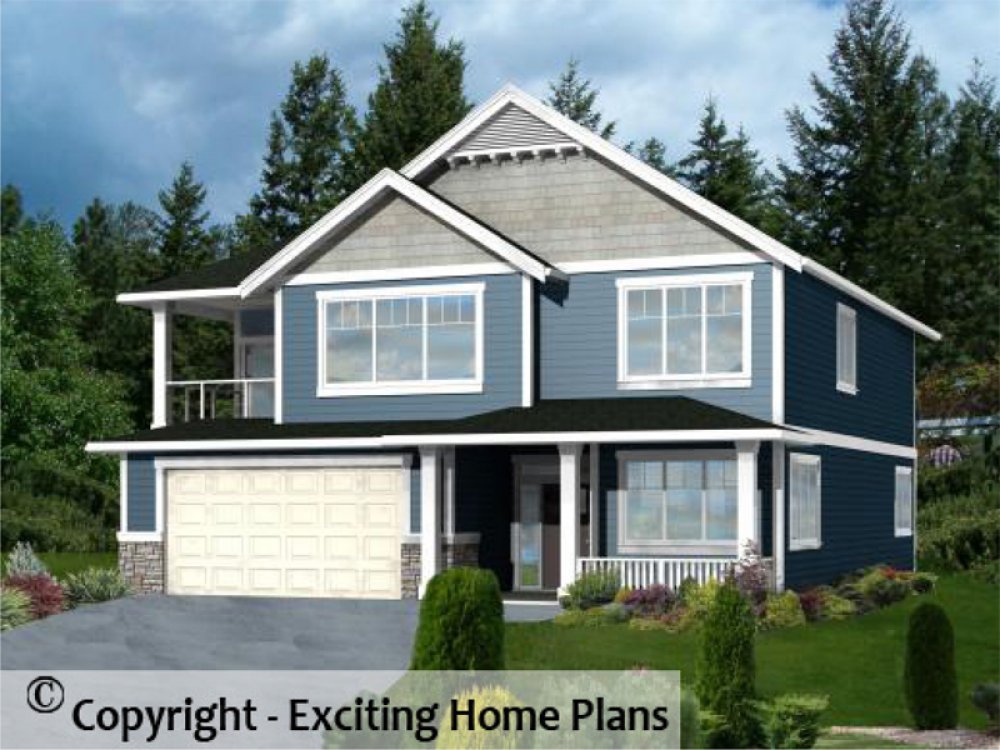 House Plan E1064-10 Exterior 3D View