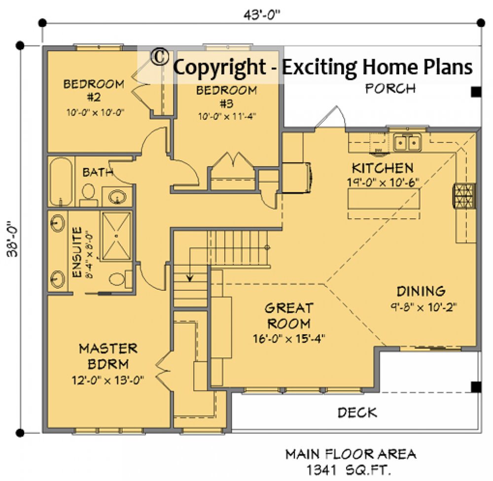 House Plan E1707-10 Main Floor Plan