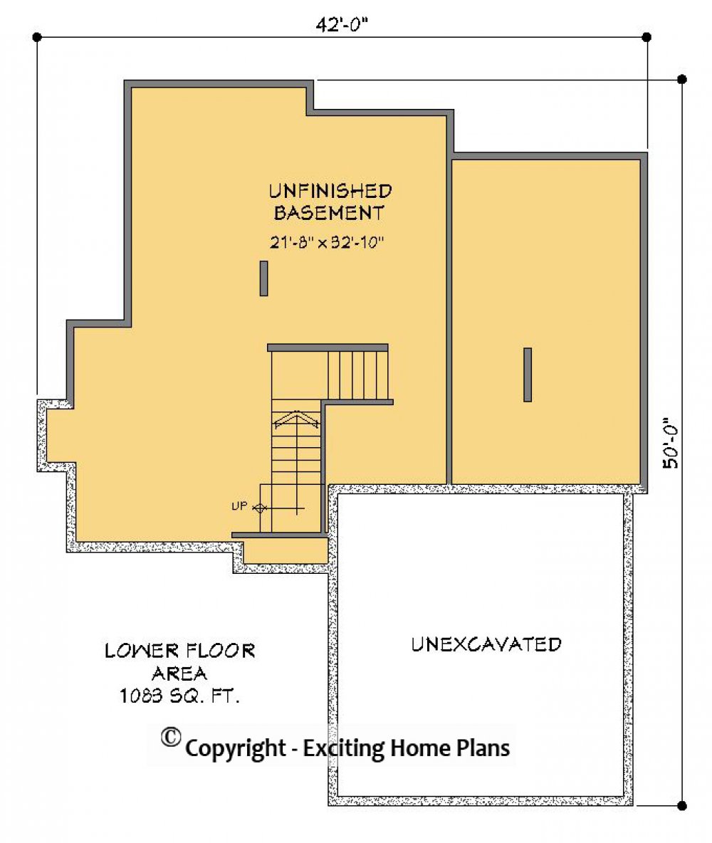 House Plan E1493-10 Lower Floor Plan