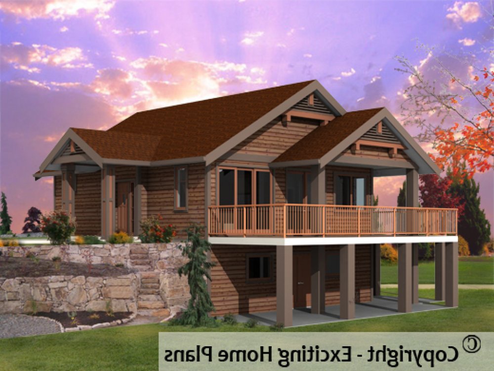 House Plan E1356-10 Exterior 3D View REVERSE