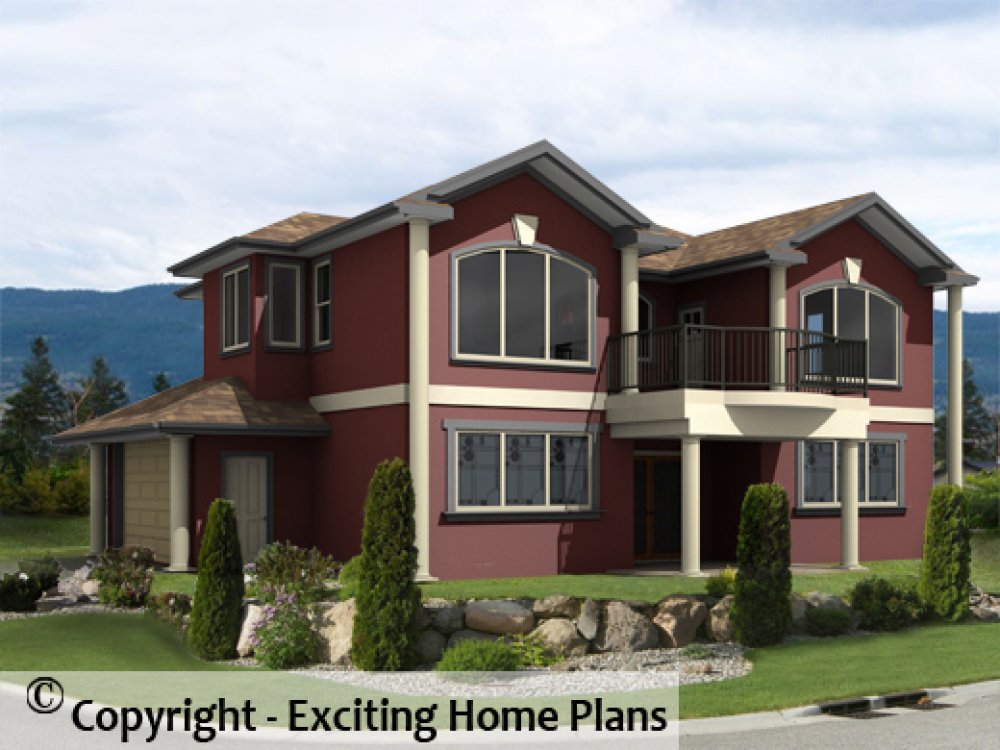 House Plan E1285-10 Front 3D View