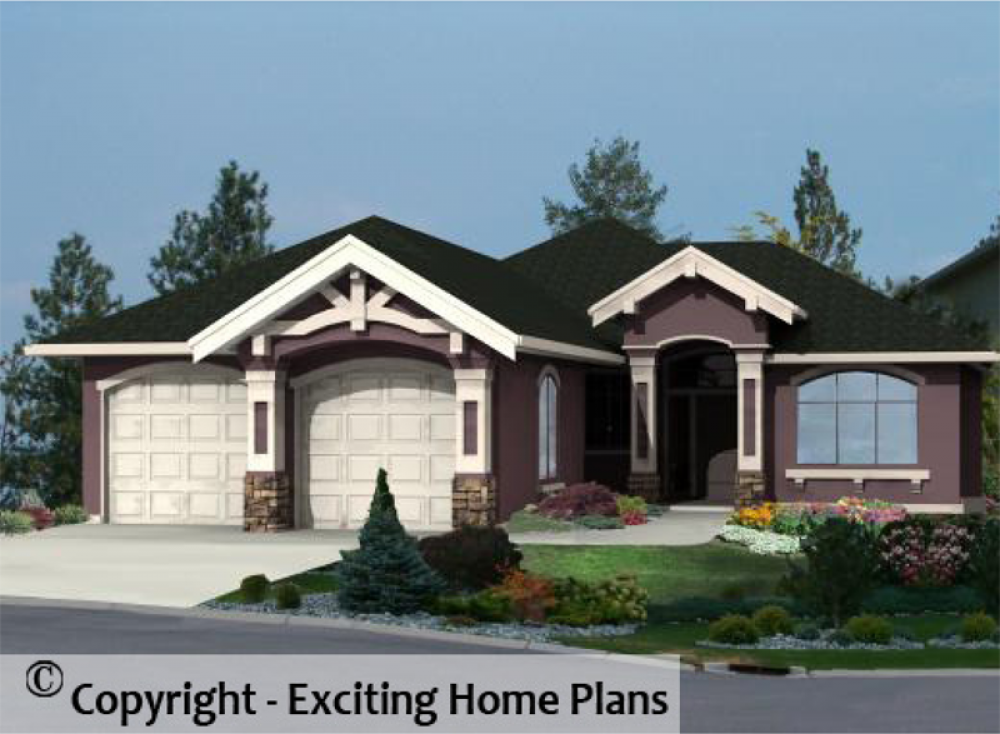 House Plan E1018-10 Exterior 3D View