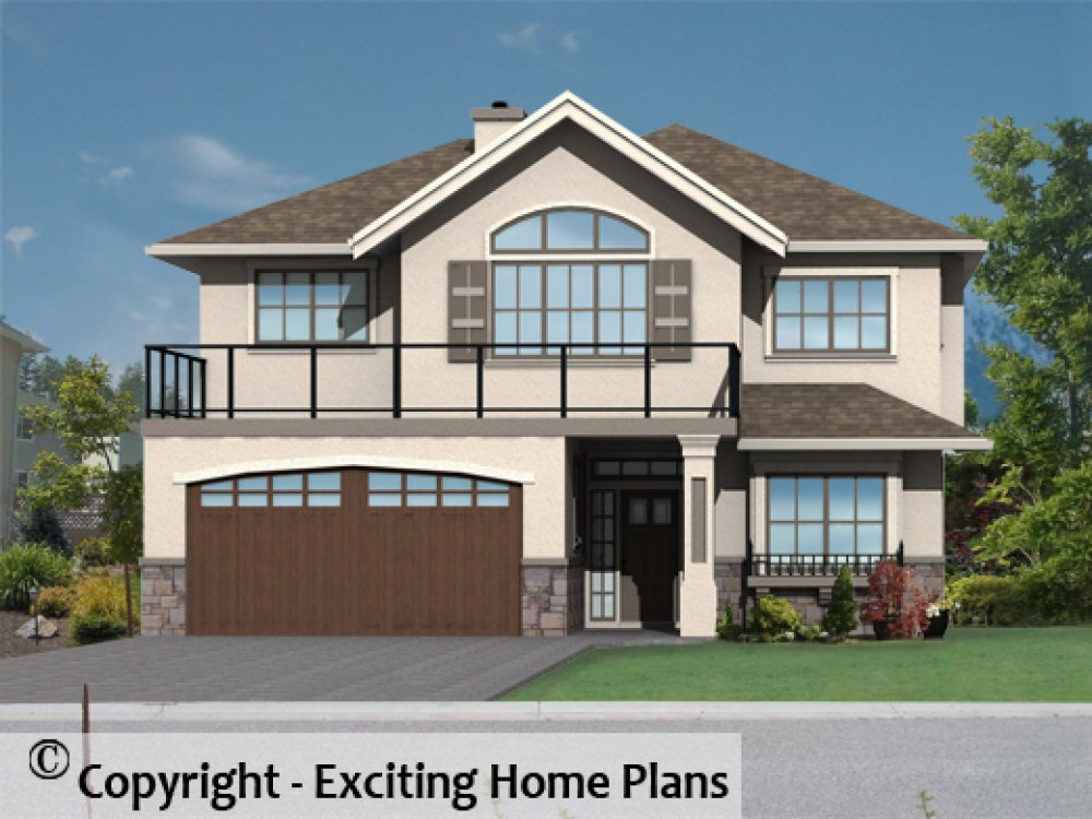 House Plan E1377-10 Front 3D View
