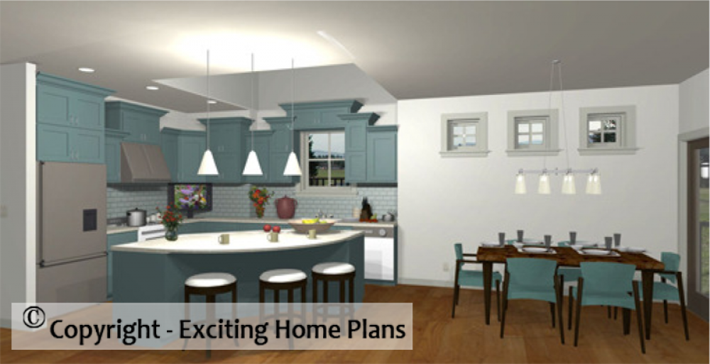 House Plan E1022-10 Interior Kitchen 3D Area